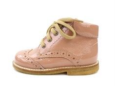 Angulus toddler shoe dark peach patent with laces
